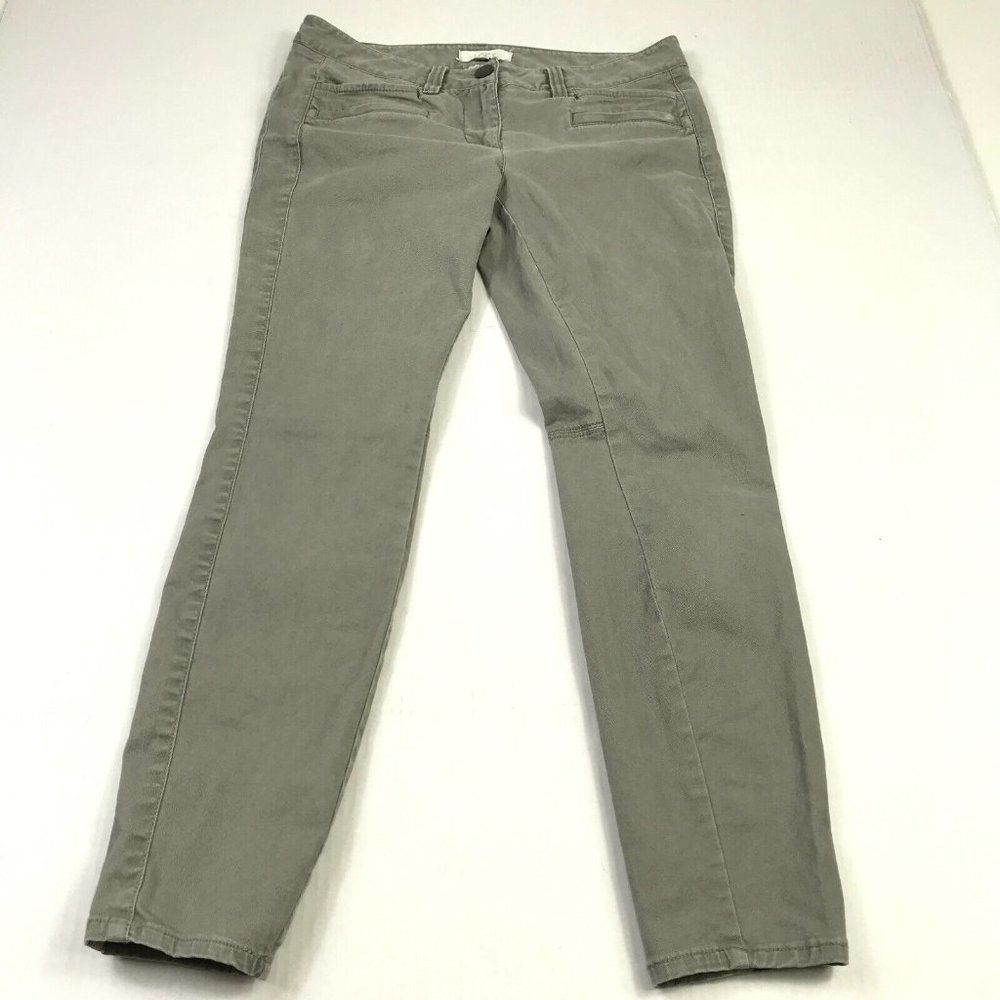LOFT Womens Marisa Skinny Chino Pants Green Stretch Mid Rise Pockets 2P Petites